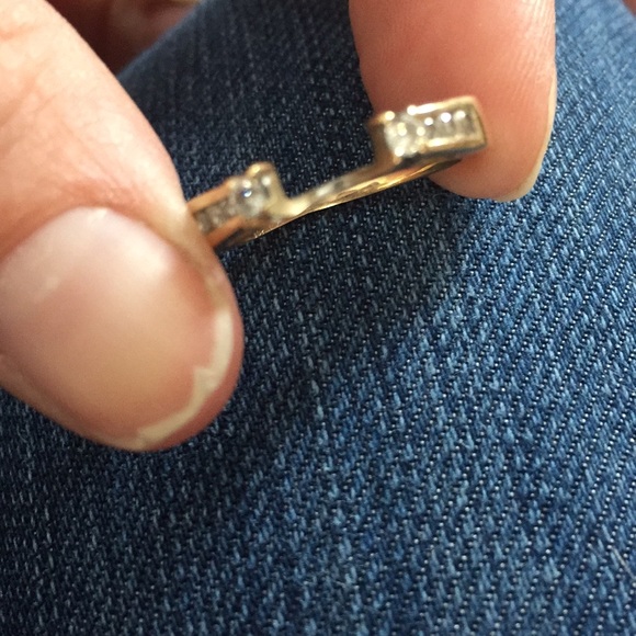 Diamond wrap for a solitaire ring. Size 4.  14k. - Picture 2 of 5